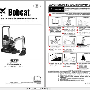 Bobcat E08 Operation and Maintenance Manual 7349187 ES