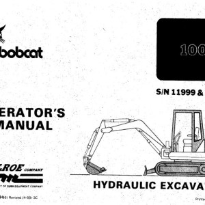 Bobcat 100 Operation Maintenance Manual