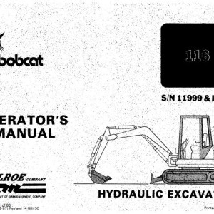 Bobcat 116 Operation Maintenance Manual