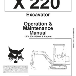 Bobcat 220 Operation Maintenance Manual