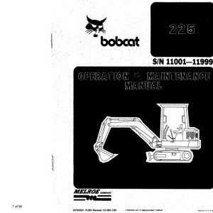 Bobcat 225 Operation Maintenance Manual