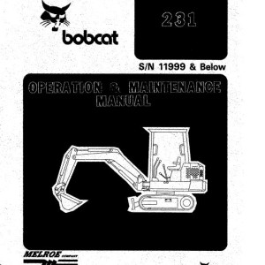 Bobcat 231 Operation Maintenance Manual