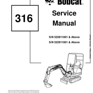 Bobcat 316 Service Manual 6902285 enUS