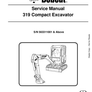 Bobcat 319 Service Manual 6904188 enUS