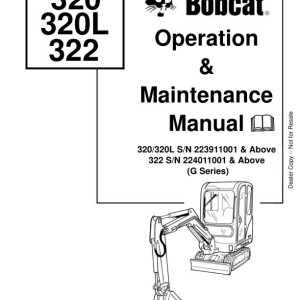 Bobcat 320 322 Operation Maintenance Manual 6902608 enUS