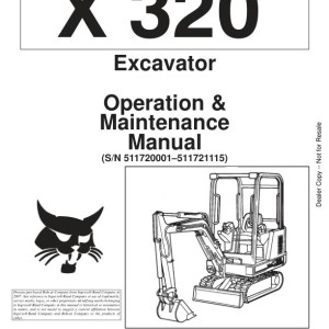 Bobcat 320 Operation Maintenance Manual