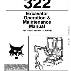 Bobcat 322 Operation Maintenance Manual