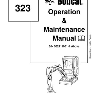 Bobcat 323 Operation Maintenance Manual