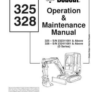 Bobcat 325 328 Operation Maintenance Manual