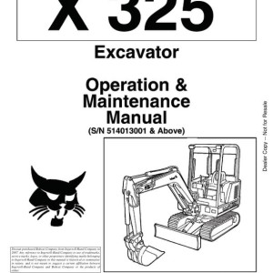 Bobcat 325 Operation Maintenance Manual