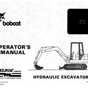 Bobcat 76 Operation Maintenance Manual