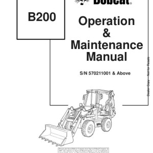 Bobcat B200 Operation Maintenance Manual 6901847 enUS