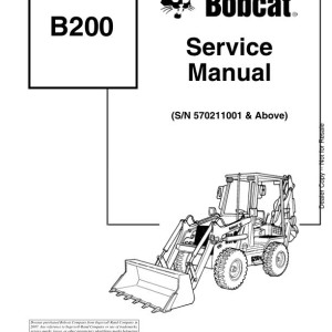 Bobcat B200 Service Manual 6901848 enUS