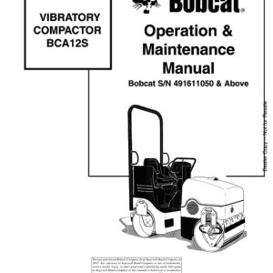 Bobcat BCA12S Operation Maintenance Manual 6902244 enUS