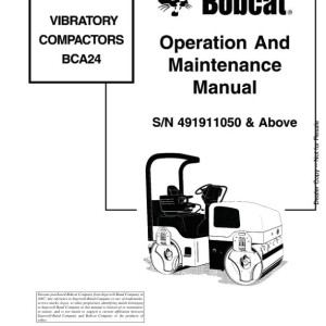 Bobcat BCA24 Operation Maintenance Manual 6902246 enUS