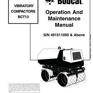 Bobcat BCT13 Operation Maintenance Manual 6902243 enUS