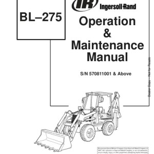 Bobcat BL275 Operation Maintenance Manual