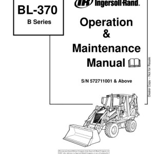 Bobcat BL370 Operation Maintenance Manual