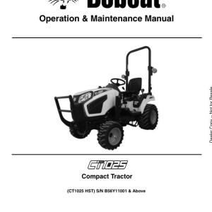 Bobcat CT1025 Operation Maintenance Manual