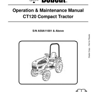 Bobcat CT120 Operation Maintenance Manual 6986522 enUS