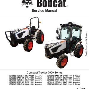 Bobcat CT2025 CT2035 CT2040 CT2535 CT2540 Service Manual 7371865 enUS