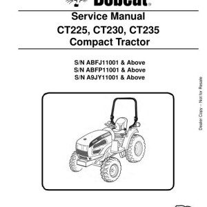 Bobcat CT225 CT230 CT235 Service Manual 6987029 enUS