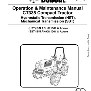 Bobcat CT335 Operation Maintenance Manual