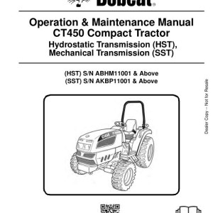 Bobcat CT450 Operation Maintenance Manual