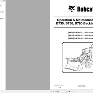 Bobcat B730 B750 B780 Operation and Maintenance Manual 7286755