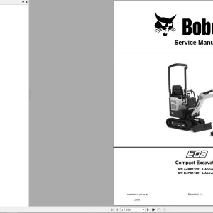 Bobcat E08 Service Manual 6986785