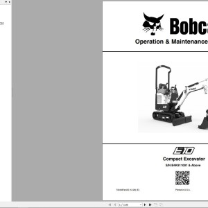 Bobcat E10 Operation and Maintenance Manual 7334487