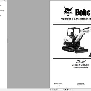 Bobcat E37 Operation and Maintenance Manual 7362437