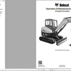 Bobcat E42 Operation and Maintenance Manual 7336765