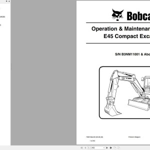 Bobcat E45 Operation and Maintenance Manual