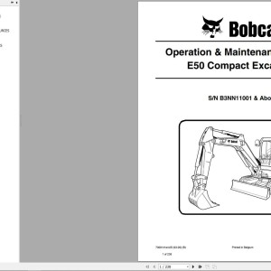 Bobcat E50 Operation and Maintenance Manual