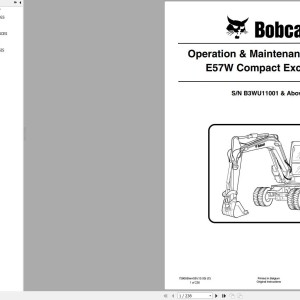 Bobcat E57w Operation and Maintenance Manual 7280535