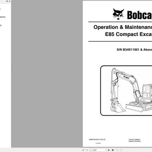 Bobcat E85 Operation and Maintenance Manual