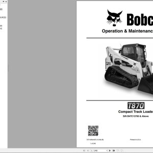 Bobcat T870 Operation and Maintenance Manual 7371425