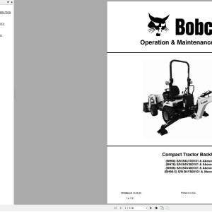 Bobcat BH66 BH76 BH86 BH86-5 Operation and Maintenance Manual 7376988