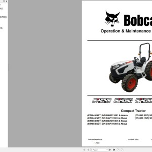 Bobcat CT4045 CT4050 CT4055 CT4058 Operation and Maintenance Manual 7372752