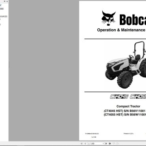 Bobcat CT4045HST CT4055HST Operation and Maintenance Manual 7412980