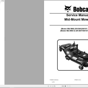 Bobcat M60 M60-5 Service Manual 7376996