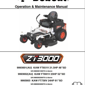 Bobcat ZT3000 Operation and Maintenance Manual 4178913