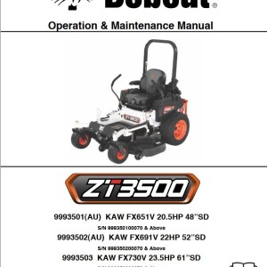 Bobcat ZT3500 Operation and Maintenance Manual 4178849