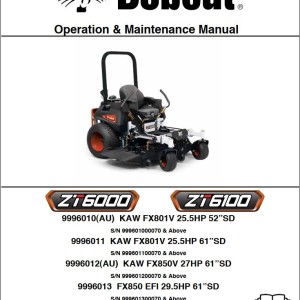 Bobcat ZT6000 ZT6100 Operation and Maintenance Manual 4178815