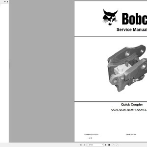 Bobcat QC30 QC35 QC45-1 QC45-2 QC45-3 Service Manual 7432668