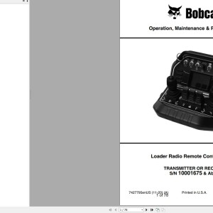 Bobcat Radio Remote Operation, Maintenance and Parts Manual 7427795