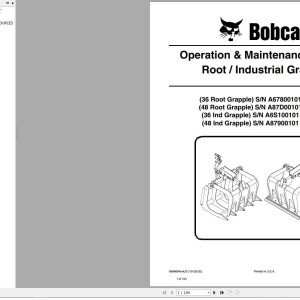 Bobcat 36 48 Operation and Maintenance Manual 6986604