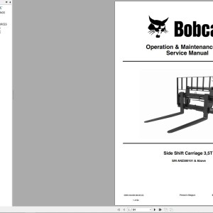 Bobcat Side Shift Carriage 3,5T Operation and Maintenance Manual 6990122