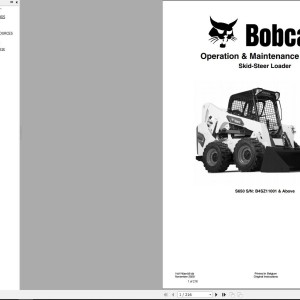 Bobcat S650 Operation and Maintenance Manual 7427753